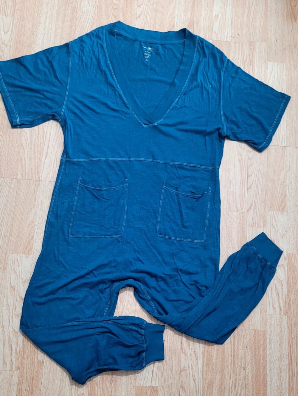 NATURAL LIFE Blue Comfy Pajama Jumper with Pockets Sz Sm Way oversized